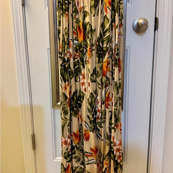 City Chic Tropical Print Dress - Green and Orange - Picture 2 of 4